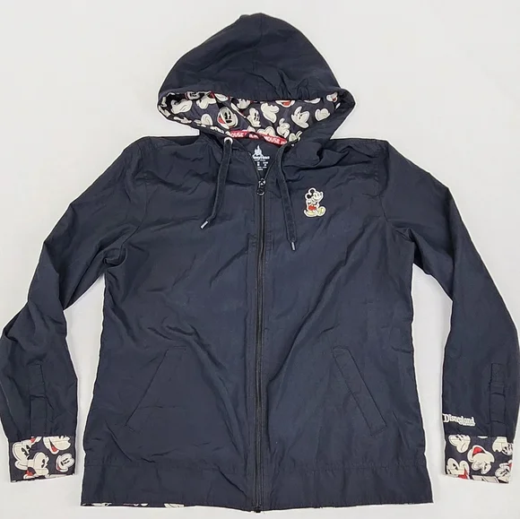 Disney Parks Mickey Mouse Black Zip Up Lightweight Jacket - Picture 1 of 5